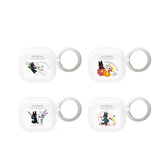 LisaとCasperのコラボレーション - Hazy AirPods 4/Pro2用マット保護ケース（クリップ付き）
