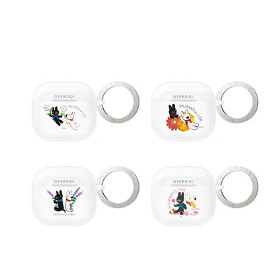 LisaとCasperのコラボレーション - Hazy AirPods 4/Pro2用マット保護ケース（クリップ付き）